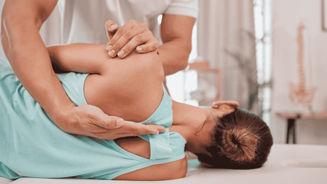 woman at physical therapy with good spinal alignment